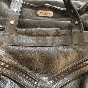 Black leather Botkier moto trigger bag